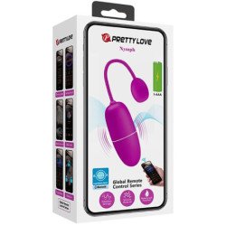 PRETTY LOVE - HUEVO VIBRATORIO NINFÁTICO CONTROLADO POR APP, COLOR MORADO