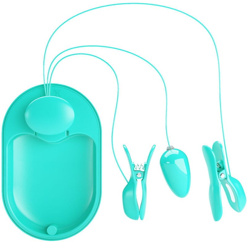 PRETTY LOVE - PINZAS DE ELECTROESTIMULACIÓN AZULES EN CAJA SORPRESA