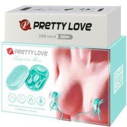 PRETTY LOVE - PINZAS DE ELECTROESTIMULACIÓN AZULES EN CAJA SORPRESA