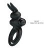 PRETTY LOVE - VIBRADOR III ANILLO DE CONEJO PARA PENE NEGRO