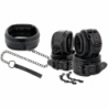 DARKEST - ESPOSAS Y COLLAR DE CUERO NEGRO