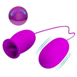 PRETTY LOVE - VIBRADOR RECARGABLE DOBLE HUEVO DAISY MORADO