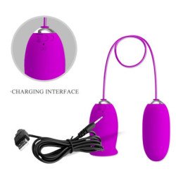 PRETTY LOVE - VIBRADOR RECARGABLE DOBLE HUEVO DAISY MORADO