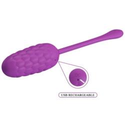 PRETTY LOVE - HUEVO VIBRATORIO CON TEXTURA MARINA RECARGABLE DE COLOR MORADO