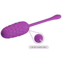 PRETTY LOVE - HUEVO VIBRATORIO CON TEXTURA MARINA RECARGABLE DE COLOR MORADO