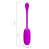 PRETTY LOVE - HUEVO VIBRATORIO RECARGABLE E IMPERMEABLE JULIUS, COLOR MORADO