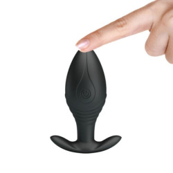 PRETTY LOVE - REGINA ANAL TAPON VIBRADOR RECARGABLE NEGRO