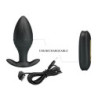 PRETTY LOVE - REGINA ANAL TAPON VIBRADOR RECARGABLE NEGRO