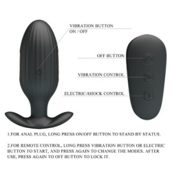 PRETTY LOVE - VIBRADOR ANAL RECARGABLE KELLY PLUG NEGRO