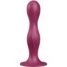 SATISFACTOR - DILDO DE SILICONA DE DOBLE BOLA-R GRANATE