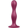 SATISFYER - DILDO DE SILICONA DE DOBLE BOLA-R GRANATE