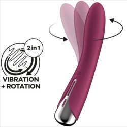 SATISFACTOR - VIBRADOR ROTATORIO DE PUNTO G CON GIRO 1, ROJO