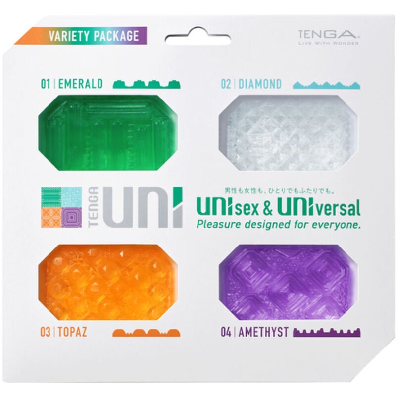 TENGA - PACK DE 4 UNIDADES DE MASTURBADORES UNI VARIETY