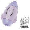 SATISFACTOR - VIBRADOR DE DOBLE IMPULSO PEQUEÑO LILA DE CONTROL DE MISIÓN