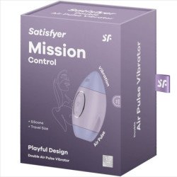 SATISFACTOR - VIBRADOR DE DOBLE IMPULSO PEQUEÑO LILA DE CONTROL DE MISIÓN