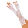 GUANTES SIN DEDOS BLANCOS CON ESTAMPADO FLORAL DE LEG AVENUE