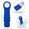 CALEXOTICS - Funda para pene con cuentas Admiral, silicona líquida azul