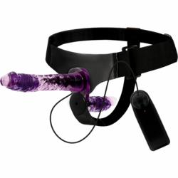 ARNÉS DE ATRACCIÓN - VIBRADOR DE DOBLE PENETRACIÓN RODNEY 18 CM -O- 3,5 CM