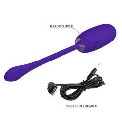 PRETTY LOVE - HUEVO VIBRATORIO RECARGABLE E IMPERMEABLE JULIUS, COLOR MORADO