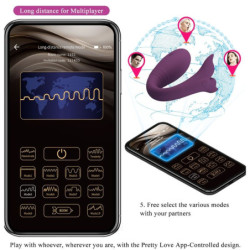 PRETTY LOVE - APLICACIÓN DE VIBRADOR JAYLEEN CON CONTROL REMOTO MORADO
