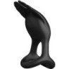 PRETTY LOVE - ANILLO PARA PENE VIBRANTE SILAS 7 VIBRACIONES SILICONA NEGRA