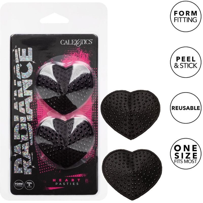 CALEXOTICS - PROTECTORES DE PEZONES CON FORMA DE CORAZÓN Y DISEÑO DE JOYAS RADIANCE