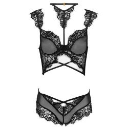 LIVCO CORSETTI FASHION - PALMENOM LC 90614 SUJETADOR + BRAGUITA NEGRO