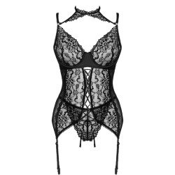 LIVCO CORSETTI FASHION - GIELLANDRA FOR THE SENSES COLLECTION CORSET + PANTY NEGRO S/M