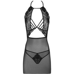 LIVCO CORSETTI FASHION - MALVIAMI LC 90625 CAMISA + BRAGUITA NEGRA L/XL