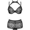 LIVCO CORSETTI FASHION - COLECCIÓN LINERA FOR THE SENSES SUJETADOR + BRAGUITA NEGRO L/XL