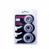 BAILE - TITAN SET 3 PIEZAS ANILLO PARA PENE NEGRO 2.8 + 2.4 + 1.9 CM