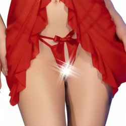 CHILIROSE - CR 4696 BABYDOLL Y TANGA SIN ENTREPIERNA ROJO L/XL