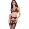 CHILIROSE - CR 4468 JUEGO DE CUATRO PIEZAS ROJO Y NEGRO S/M