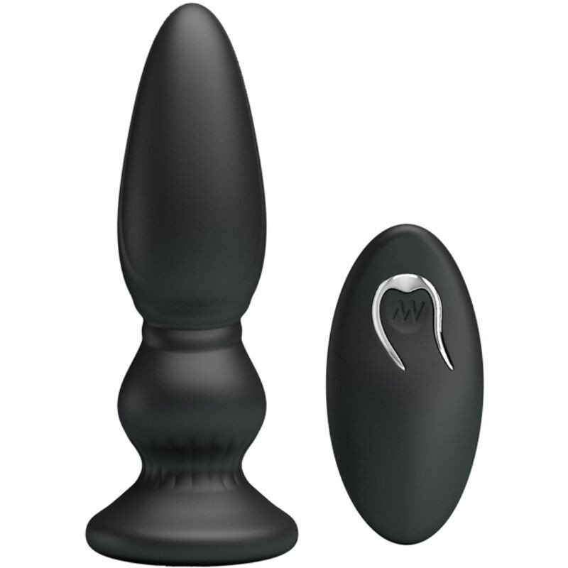 MR PLAY - POTENTE VIBRADOR CON CONTROL REMOTO Y TAPÓN ANAL NEGRO
