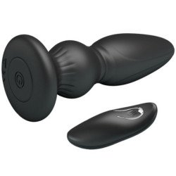 MR PLAY - POTENTE VIBRADOR CON CONTROL REMOTO Y TAPÓN ANAL NEGRO