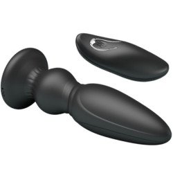 MR PLAY - POTENTE VIBRADOR CON CONTROL REMOTO Y TAPÓN ANAL NEGRO