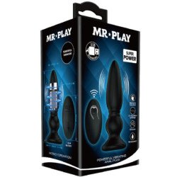 MR PLAY - POTENTE VIBRADOR CON CONTROL REMOTO Y TAPÓN ANAL NEGRO