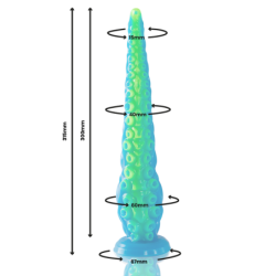 EPIC - DILDO DE TENTÁCULOS FINOS FLUORESCENTES SCYLLA, TAMAÑO GRANDE