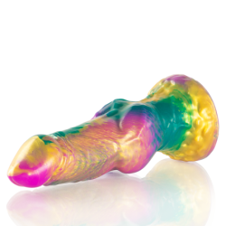 ÉPICO - DILDO IRIS CON TESTÍCULOS DE PLACER ARCOÍRIS