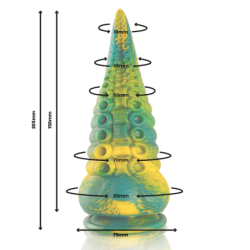 ÉPICO - DILDO DE TENTÁCULOS VERDES CETUS TAMAÑO GRANDE