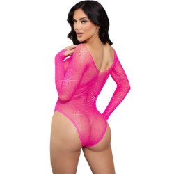 LEG AVENUE - BODY DE MANGA LARGA CRISTALIZADO FUCSIA
