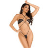 LEG AVENUE - BIKINI NEGRO CON BODY DE DIAMANTES