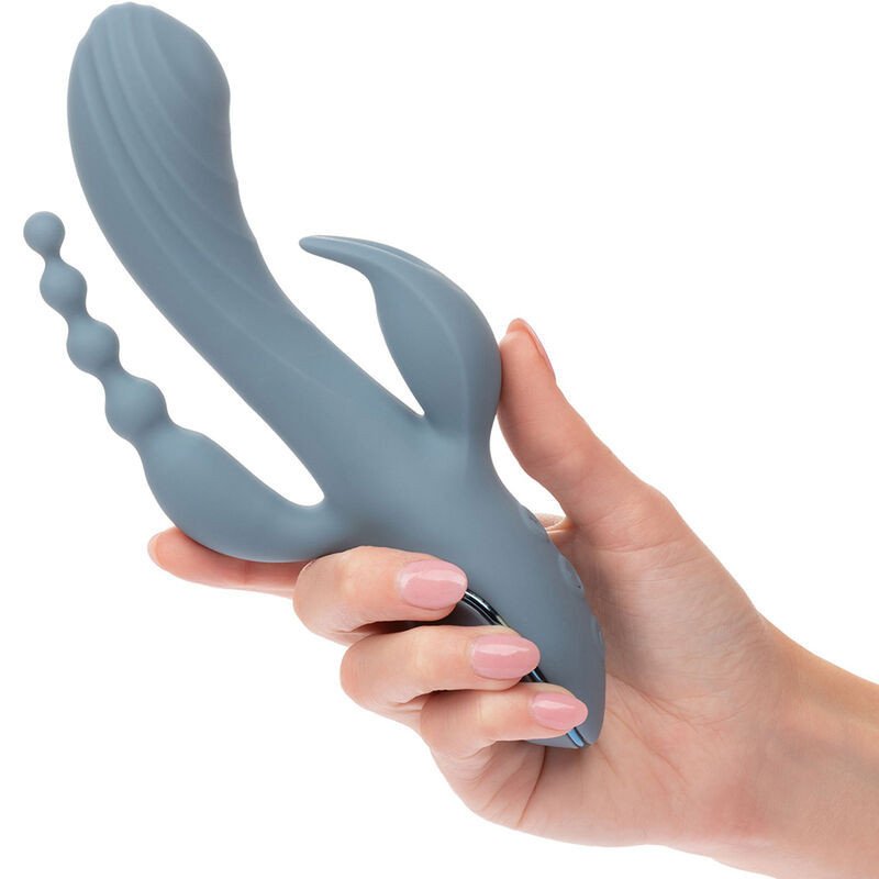 CALIFORNIA EXOTICS - VIBRADOR TRIPLE ÉXTASIS GRIS