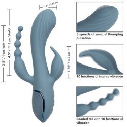 CALIFORNIA EXOTICS - VIBRADOR TRIPLE ÉXTASIS GRIS