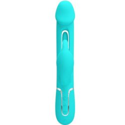 PRETTY LOVE - VIBRADOR MULTIFUNCIÓN 3 EN 1 KAMPAS RABBIT CON LENGUA VERDE AGUA
