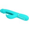 PRETTY LOVE - VIBRADOR MULTIFUNCIÓN 3 EN 1 KAMPAS RABBIT CON LENGUA VERDE AGUA