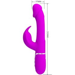 PRETTY LOVE - VIBRADOR MULTIFUNCIÓN KAMPAS RABBIT 3 EN 1 CON LENGUA FUCHSIA