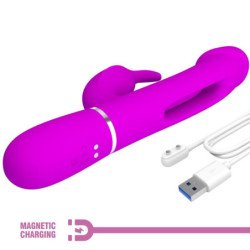 PRETTY LOVE - VIBRADOR MULTIFUNCIÓN KAMPAS RABBIT 3 EN 1 CON LENGUA FUCHSIA
