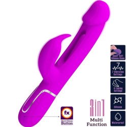 PRETTY LOVE - VIBRADOR MULTIFUNCIÓN KAMPAS RABBIT 3 EN 1 CON LENGUA FUCHSIA