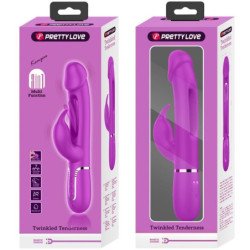 PRETTY LOVE - VIBRADOR MULTIFUNCIÓN KAMPAS RABBIT 3 EN 1 CON LENGUA FUCHSIA